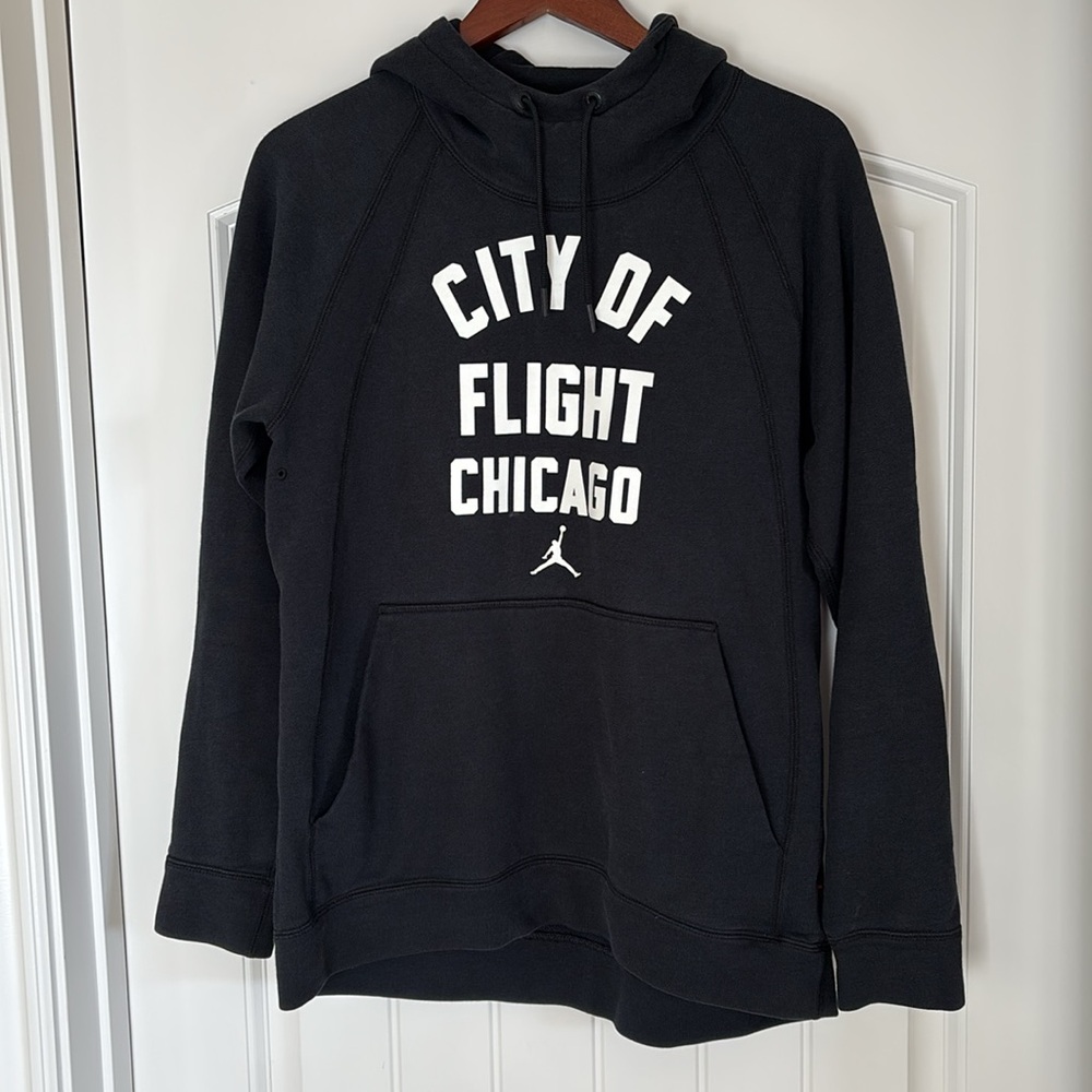 Jordan City of Flight New York Hoodie Spellout Logo 2018 Black Mens Size Large